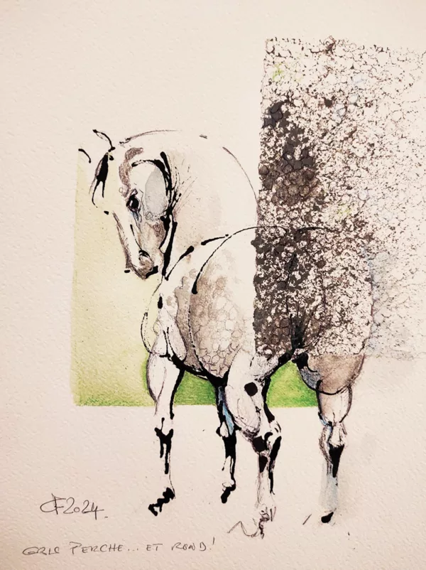 Dessin d'un cheval en couleur de Patrick Gisselbrecht